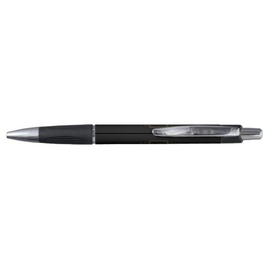 Stylo Vos initiales Monogramme Or Géométrique sur Noir (Dos)