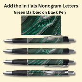 Stylo Vos initiales Monogramme Vert Marbré
