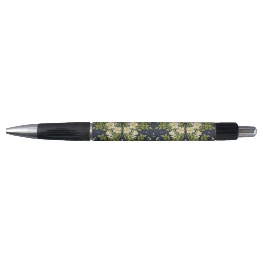 Stylo Walter Crane Vintage Marine Blanche Lily Pattern (Devant)