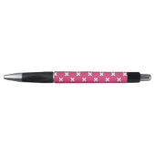 Stylo White cross stitches on fuchsia (Devant)