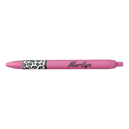 Stylos Cadeau à Imprimé Léopard Rose (Devant)