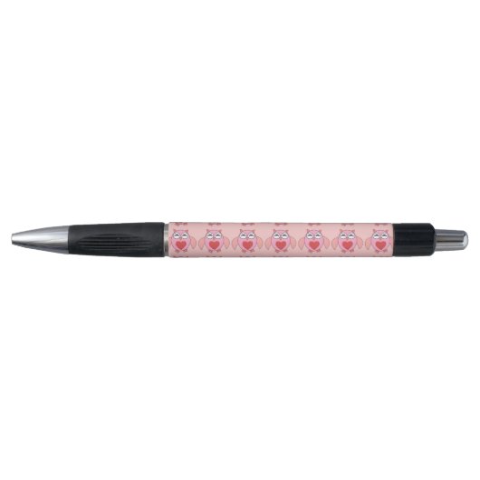 Stylos Coeur Chouette Rose (Devant)