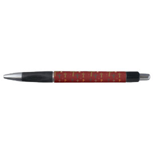 Stylos Croix Chrétiennes sur Rouge Cramoisi