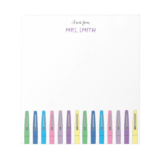 Stylos Rainbow - Bloc-notes de l'enseignant (Devant)