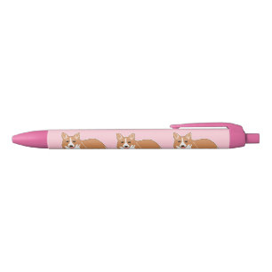 Stylos roses de chiens de corgi