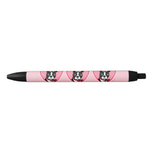 Stylos roses et noirs d'amour de terriers de
