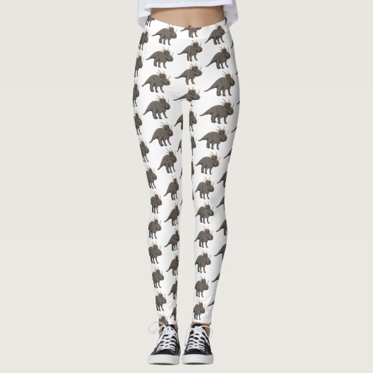Styracosaurus cartoon illustratie leggings (Voorkant)