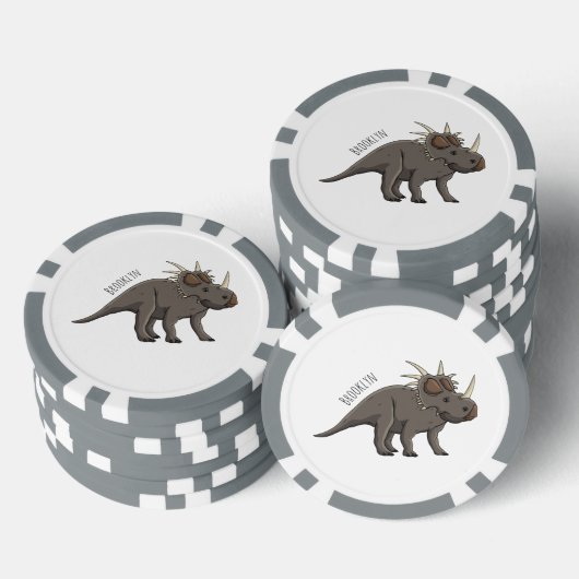 Styracosaurus cartoon illustratie poker chips (Opstapeling)