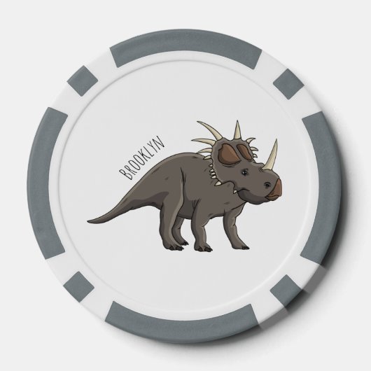 Styracosaurus cartoon illustratie poker chips (Achterkant)