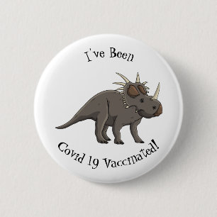 Styracosaurus cartoon illustratie ronde button 5,7 cm