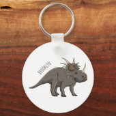 Styracosaurus cartoon illustratie sleutelhanger (Voorkant)