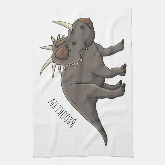 Styracosaurus cartoon illustratie theedoek (Verticaal)