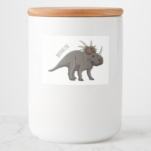 Styracosaurus cartoon illustratie voedselcontainer etiket