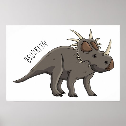 Styracosaurus cartoontillustratie  poster (Voorkant)