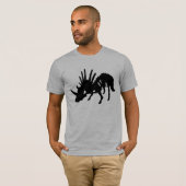 Styracosaurus DInosaur Skeleton Black T-shirt (Voorkant volledig)