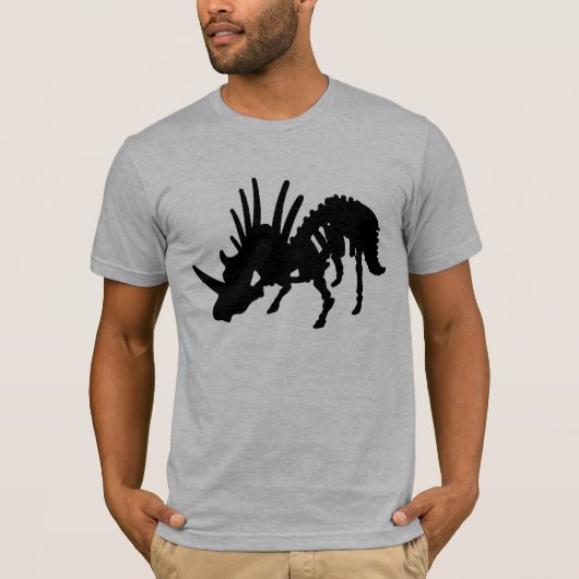 Styracosaurus DInosaur Skeleton Black T-shirt (Voorkant)