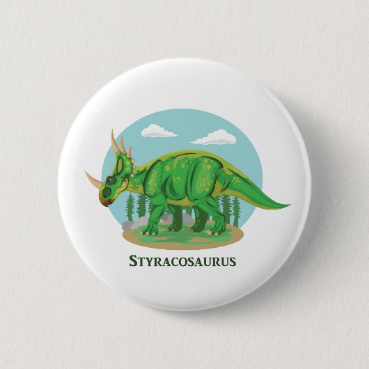 Styracosaurus Ronde Button 5,7 Cm (Voorkant)