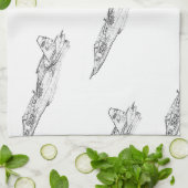 SU 25 Grach Sovjet Frogfoot Plane Schets Theedoek (Gevouwen)