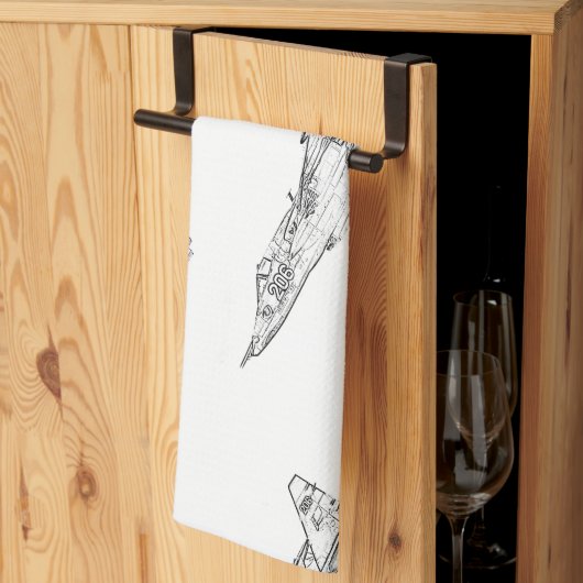 SU 25 Grach Sovjet Frogfoot Plane Schets Theedoek (Derde Gevouwen)