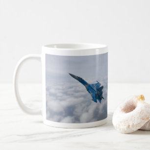 SU-27 flenker boven de wolken Koffiemok