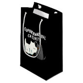 Su-purr-natuurlijke activiteit Funny Cat Pun Dark Klein Cadeauzakje (Voorkant Gekanteld)