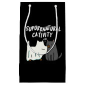 Su-purr-natuurlijke activiteit Funny Cat Pun Dark Klein Cadeauzakje (Voorkant)