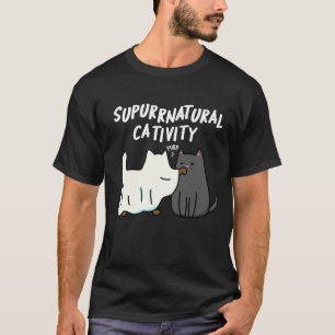 Su-purr-natuurlijke activiteit Funny Cat Pun donke T-shirt