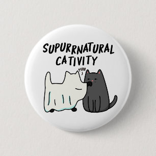 Su-purr-natuurlijke activiteit Funny Cat Pun Ronde Button 5,7 Cm