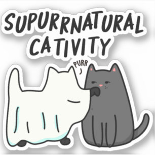 Su-purr-natuurlijke activiteit Grappige katten gra Sticker