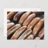 Suasages op Barbeque Briefkaart (Voorkant / Achterkant)