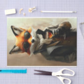 Suave Gentleman Fox, Glazen & Wijn DC6R Decoupage Tissuepapier (Craft)