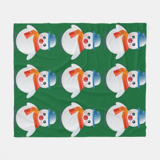 Suave Snowman Fleece Deken (Voorkant (Horizontaal))