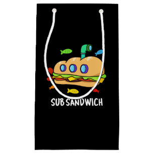 Sub Sandwich Funny Food Pun Dark BG Klein Cadeauzakje