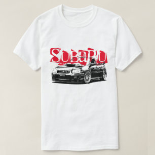 Subaru Red Lettering Vector Afbeelding WRX Sti T-shirt