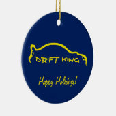 Subaru STI Drift King - blauw en geel Keramisch Ornament (Rechts)
