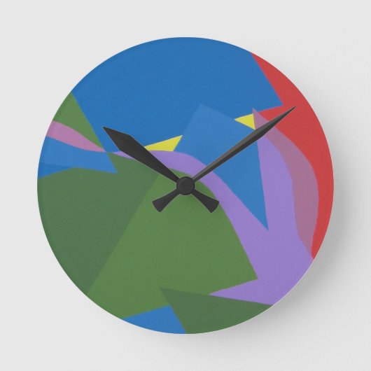 Subdued Abstract Composition Round Clock Ronde Klok (Voorkant)