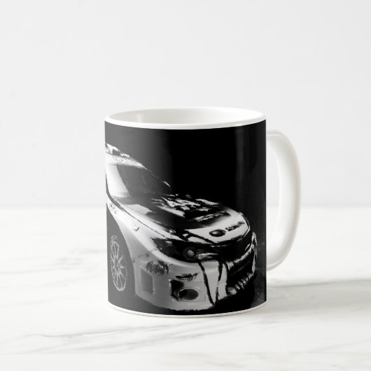 Subie Black en White Coffee Mok (Voorkant rechts)