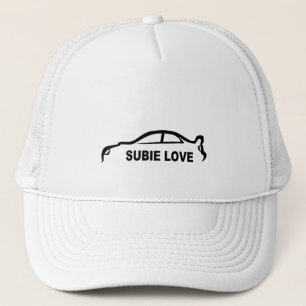 Subie Love Black silhouette Trucker Pet