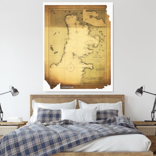 Subig (Subic) Bay Luzon Filipijnen 1902 Map Canvas Afdruk (Insitu (Slaapkamer))