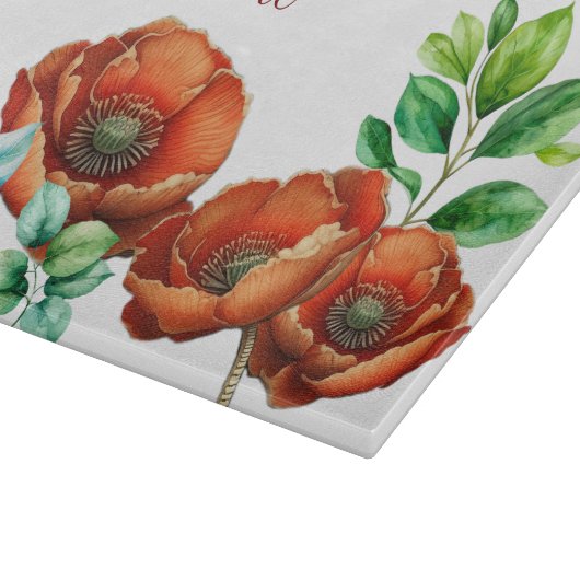 Sublieme Waterverf Bold Red Poppies Snijplank (Hoek)