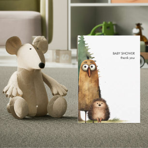 sublimatie-Baby shower voor boslanddieren Bedankkaart