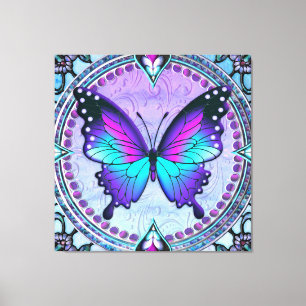 Sublimatie Vlinder met Achtergrond Canvas Afdruk