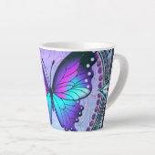 Sublimatie Vlinder met Achtergrond Latte Mok (Rechterhoek)