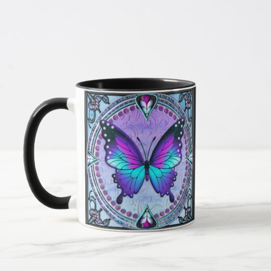 Sublimatie Vlinder met Achtergrond Mok (Links)