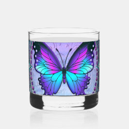 Sublimatie Vlinder met Achtergrond Whisky Glas