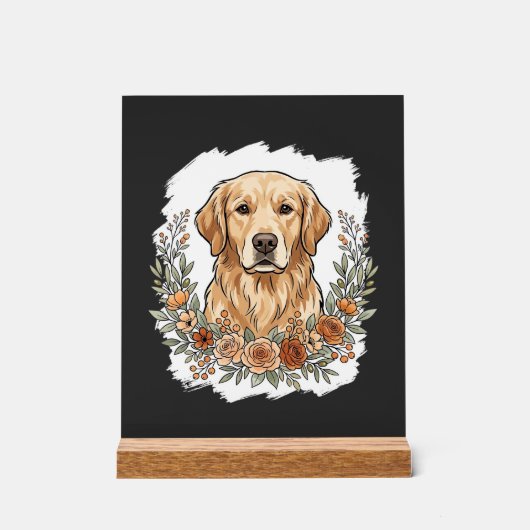 Sublimation Retriever Doré Floral (Recto)