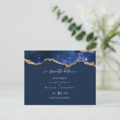 Sublime Agate Blue Gold WEDDING SUITE Briefkaart (Staand voorkant)