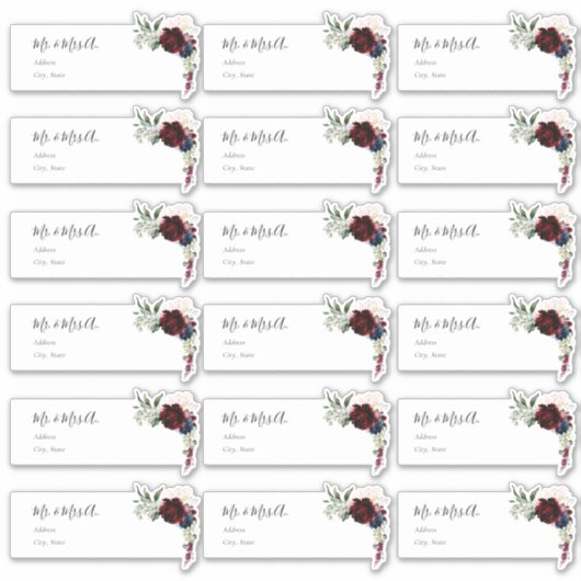 Sublime Bourgogne Préadressé Invités Étiquette (Devant)