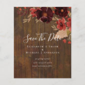 Sublime Bourgondische Bloemige Trouw SAVE DATES Bu (Voorkant)