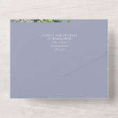 Sublime Dusty Blue GREENERY Eucalyptus WEDDING All In One Uitnodiging (Achterkant)